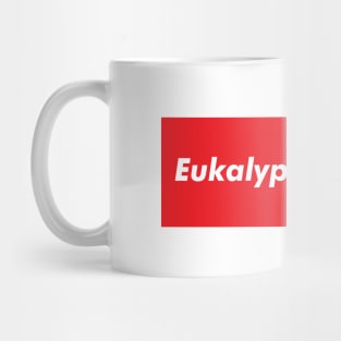 Eukalyptusbonbon﻿ (eucalyptus candy) in red text typography Mug